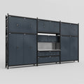 M222 Modular Work Bench - H3100mm x W5640mm | Stainless WBT | Dark Grey
