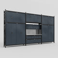 M222 Modular Work Bench - H3100mm x W5640mm | Laminate WBT | Dark Grey