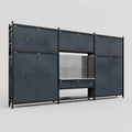M222 Modular Work Bench - H3100mm x W5640mm | Stainless WBT | Dark Grey