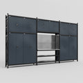M222 Modular Work Bench - H3100mm x W5640mm | Stainless WBT | Dark Grey