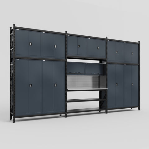 M222 Modular Work Bench - H3100mm x W5640mm | Stainless WBT | Dark Grey