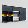 M222 Modular Work Bench - H3100mm x W5640mm | Stainless WBT | Dark Grey