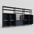 M222 Modular Work Bench with Shelves - H3100mm x W5640mm | Laminate WBT | Dark Grey