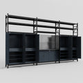 M222 Modular Work Bench with Shelves - H3100mm x W5640mm | Laminate WBT | Dark Grey