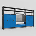 M222 Modular Work Bench with Shelves - H3100mm x W5640mm | Laminate WBT | Blue