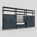 M222 Modular Work Bench with Shelves - H3100mm x W5640mm | Laminate WBT | Dark Grey