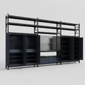 M222 Modular Work Bench with Shelves - H3100mm x W5640mm | Laminate WBT | Dark Grey