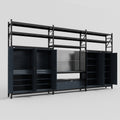 M222 Modular Work Bench with Shelves - H3100mm x W5640mm | Laminate WBT | Dark Grey