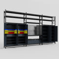 M222 Modular Work Bench with Shelves - H3100mm x W5640mm | Laminate WBT | Dark Grey
