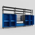 M222 Modular Work Bench with Shelves - H3100mm x W5640mm | Laminate WBT | Blue