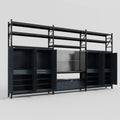 M222 Modular Work Bench with Shelves - H3100mm x W5640mm | Laminate WBT | Dark Grey