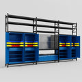 M222 Modular Work Bench with Shelves - H3100mm x W5640mm | Laminate WBT | Blue