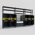 M222 Modular Work Bench with Shelves - H3100mm x W5640mm | Laminate WBT | Dark Grey