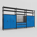 M222 Modular Work Bench with Shelves - H3100mm x W5640mm | Laminate WBT | Blue