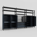 M222 Modular Work Bench with Shelves - H3100mm x W5640mm | Laminate WBT | Dark Grey