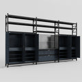 M222 Modular Work Bench with Shelves - H3100mm x W5640mm | Laminate WBT | Dark Grey