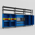 M222 Modular Work Bench with Shelves - H3100mm x W5640mm | Laminate WBT | Blue
