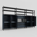 M222 Modular Work Bench with Shelves - H3100mm x W5640mm | Laminate WBT | Dark Grey