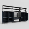 M222 Modular Work Bench with Shelves - H3100mm x W5640mm | Laminate WBT | Dark Grey