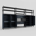 M222 Modular Work Bench with Shelves - H3100mm x W5640mm | Laminate WBT | Dark Grey