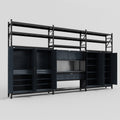 M222 Modular Work Bench with Shelves - H3100mm x W5640mm | Laminate WBT | Dark Grey
