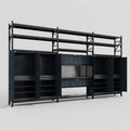 M222 Modular Work Bench with Shelves - H3100mm x W5640mm | Laminate WBT | Dark Grey
