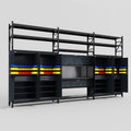 M222 Modular Work Bench with Shelves - H3100mm x W5640mm | Laminate WBT | Dark Grey