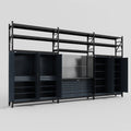 M222 Modular Work Bench with Shelves - H3100mm x W5640mm | Laminate WBT | Dark Grey