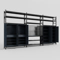 M222 Modular Work Bench with Shelves - H3100mm x W5640mm | Laminate WBT | Dark Grey