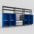 M222 Modular Work Bench with Shelves - H3100mm x W5640mm | Laminate WBT | Blue
