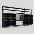 M222 Modular Work Bench with Shelves - H3100mm x W5640mm | Laminate WBT | Dark Grey