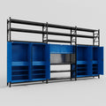 M222 Modular Work Bench with Shelves - H3100mm x W5640mm | Laminate WBT | Blue