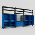 M222 Modular Work Bench with Shelves - H3100mm x W5640mm | MDF WBT | Blue