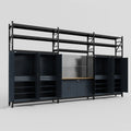 M222 Modular Work Bench with Shelves - H3100mm x W5640mm | MDF WBT | Dark Grey