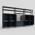 M222 Modular Work Bench with Shelves - H3100mm x W5640mm | MDF WBT | Dark Grey