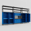 M222 Modular Work Bench with Shelves - H3100mm x W5640mm | MDF WBT | Blue