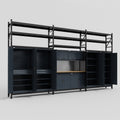 M222 Modular Work Bench with Shelves - H3100mm x W5640mm | MDF WBT | Dark Grey