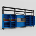 M222 Modular Work Bench with Shelves - H3100mm x W5640mm | MDF WBT | Blue