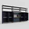 M222 Modular Work Bench with Shelves - H3100mm x W5640mm | MDF WBT | Dark Grey