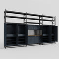 M222 Modular Work Bench with Shelves - H3100mm x W5640mm | MDF WBT | Dark Grey