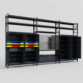 M222 Modular Work Bench with Shelves - H3100mm x W5640mm | MDF WBT | Dark Grey
