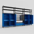 M222 Modular Work Bench with Shelves - H3100mm x W5640mm | MDF WBT | Blue