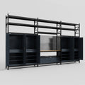 M222 Modular Work Bench with Shelves - H3100mm x W5640mm | MDF WBT | Dark Grey