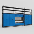 M222 Modular Work Bench with Shelves - H3100mm x W5640mm | MDF WBT | Blue