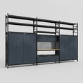 M222 Modular Work Bench with Shelves - H3100mm x W5640mm | MDF WBT | Dark Grey