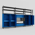 M222 Modular Work Bench with Shelves - H3100mm x W5640mm | MDF WBT | Blue
