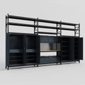 M222 Modular Work Bench with Shelves - H3100mm x W5640mm | MDF WBT | Dark Grey