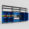 M222 Modular Work Bench with Shelves - H3100mm x W5640mm | MDF WBT | Blue