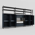 M222 Modular Work Bench with Shelves - H3100mm x W5640mm | MDF WBT | Dark Grey