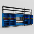 M222 Modular Work Bench with Shelves - H3100mm x W5640mm | MDF WBT | Blue